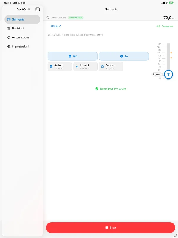 Controlli DeskOrbit su iPad